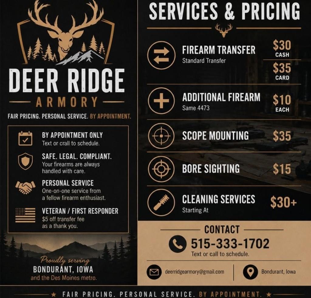 Deer Ridge Armory Services & Pricing